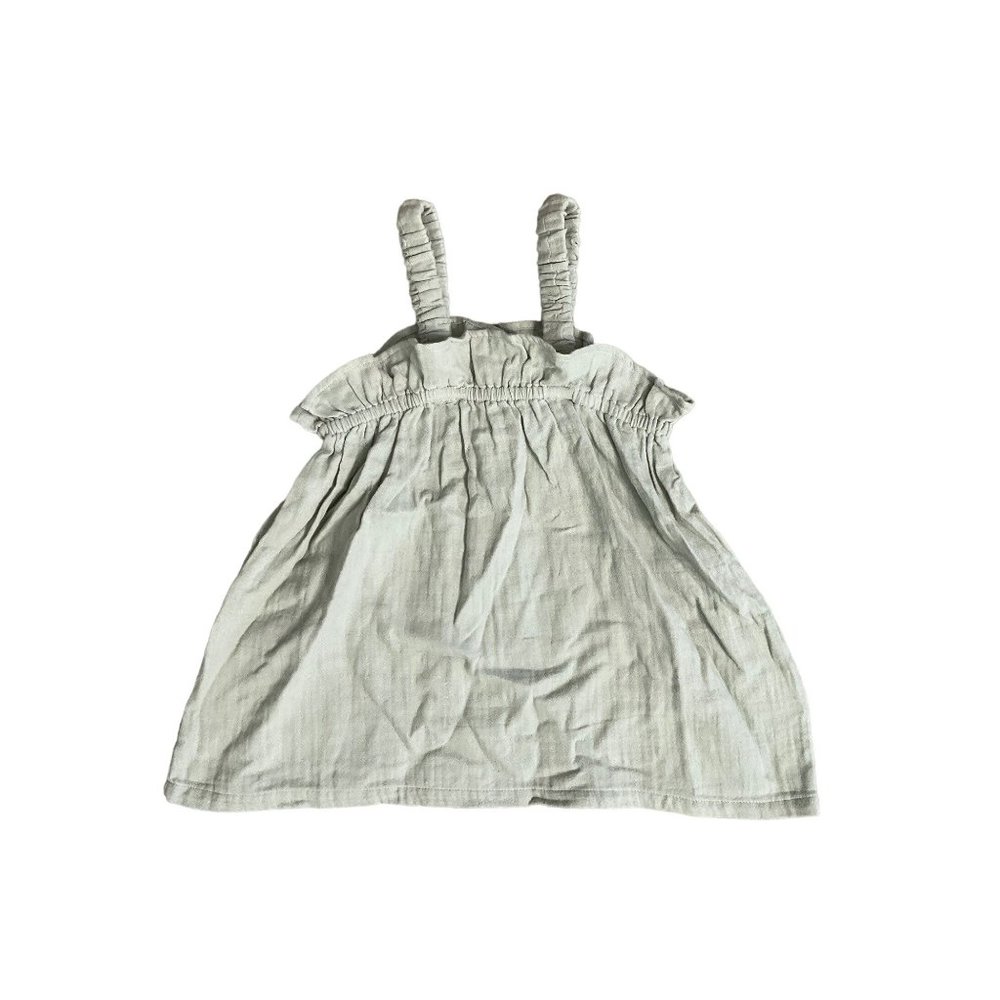 Oliver And Rain Dress Toddler Girl 4T Green A Line Paper Bag Sundress Sleeveless